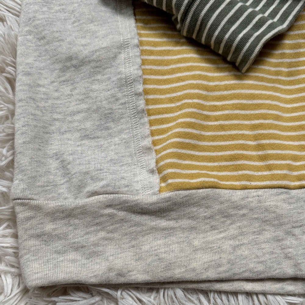 πHPπ Hem & Thread Striped Terry Hoodie π Mustard Sage Green & Gray - Picture 12 of 16